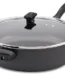 Farberware Dishwasher Safe Nonstick Jumbo Cooker Chef's Pan with Lid and Helper Handle, Kitchen Cookware, 6-Quart, Black