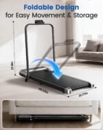 Walking Pad Treadmill with Handle Bar and Adjustable Incline, Compact Portable Treadmills for Home Office, 2.5HP Quiet Anti-Slip Under Desk Treadmills, 0.6-3.8 MPH Remote Speed Control - Image 7