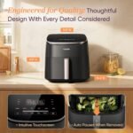 TurboBlaze Air Fryer, 9-in-1, 6 Qt, PFAS-Free Ceramic Coating | 90°–450°F, 5 Level Fan Speeds, 9 in 1 Air Fry, Roast, Bake, Broil, Dry, Frozen, Proof, Reheat, Keep Warm, Safety lock, 1725W - Image 8