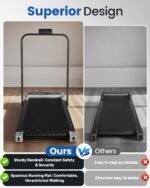 Walking Pad Treadmill with Handle Bar and Adjustable Incline, Compact Portable Treadmills for Home Office, 2.5HP Quiet Anti-Slip Under Desk Treadmills, 0.6-3.8 MPH Remote Speed Control - Image 5