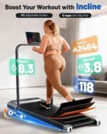 Walking Pad Treadmill with Handle Bar and Adjustable Incline, Compact Portable Treadmills for Home Office, 2.5HP Quiet Anti-Slip Under Desk Treadmills, 0.6-3.8 MPH Remote Speed Control - Image 6