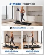 Walking Pad Treadmill with Handle Bar and Adjustable Incline, Compact Portable Treadmills for Home Office, 2.5HP Quiet Anti-Slip Under Desk Treadmills, 0.6-3.8 MPH Remote Speed Control - Image 4