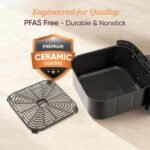 TurboBlaze Air Fryer, 9-in-1, 6 Qt, PFAS-Free Ceramic Coating | 90°–450°F, 5 Level Fan Speeds, 9 in 1 Air Fry, Roast, Bake, Broil, Dry, Frozen, Proof, Reheat, Keep Warm, Safety lock, 1725W - Image 4