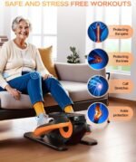 Under Desk Elliptical Machine, Ellipse Leg Exerciser as Seen on Tv for Seniors Adults with 12 Adjustable Speed, Quiet & Portable Seated Pedal Exerciser with Remote Control & Non-Slip Foot Straps - Image 6